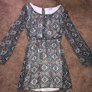 Cold-arm style Patterned Dress